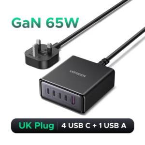UGREEN 65 واط 100 واط GaN شاحن PPS QC4.0 PD3.0 آيفون 17 16 15 برو شاومي سامسونج اللوحي ماك بوك اير باد 5 في 1 شاحن سطح المكتب