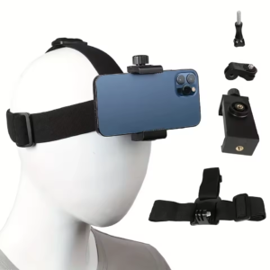 حامل هاتف ذكي مثبت على الرأس لعرض الفيديو في الهواء الطلق دعامة حية لـ GoPro 10 9 8 7 6 5 4 DJI Action 2 لهاتف IPhone 16